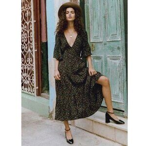 Faithfull The Brand Melia Midi Dress La Contrie size XS US 2